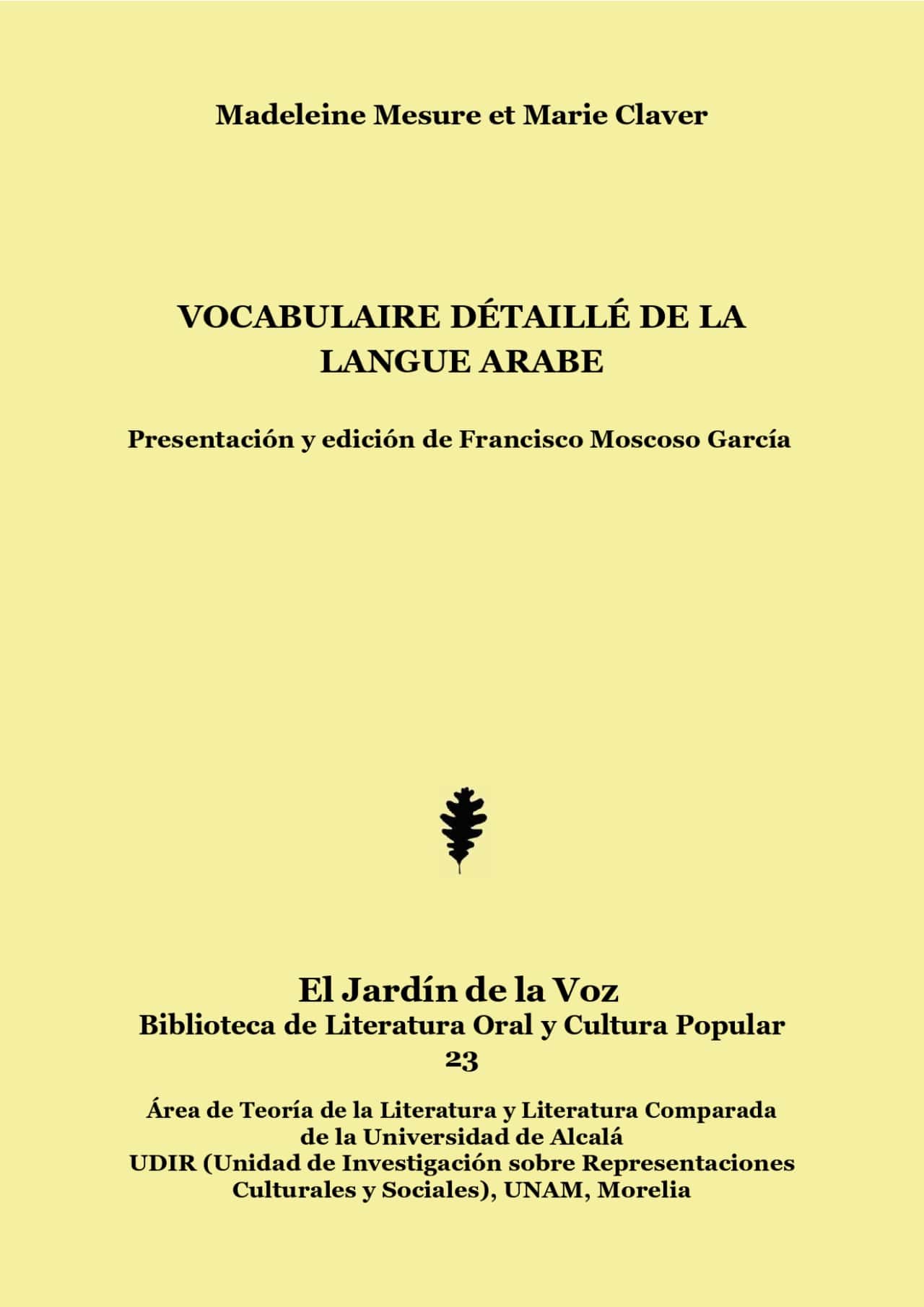 Vocabulaire détaillé de la langue arabe